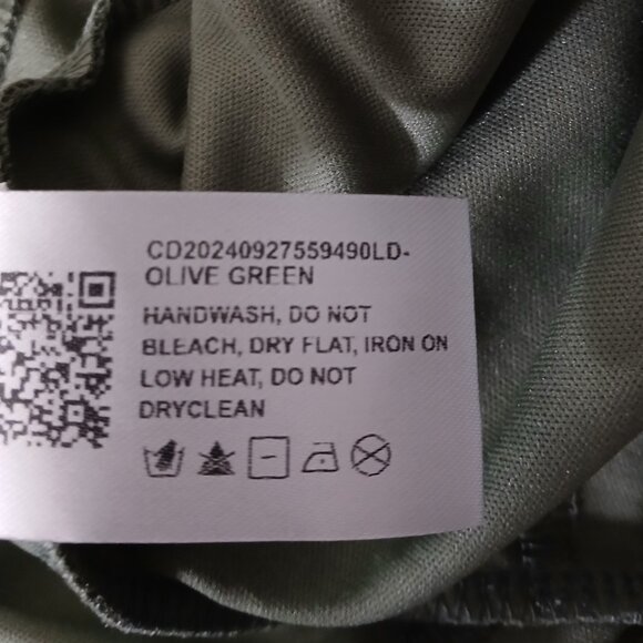 NWT Cider Midi Dress L Olive Green Floral Ruched Stretch - Picture 8 of 8